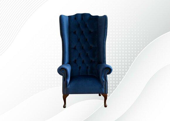 Sessel Ohrensessel Chestefield Stuhl Sitz Polster Couch Lounge Samt Textil Neu