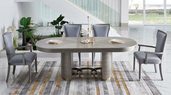 Klassisch Designer Ess Tisch + 4 Stühle Set Garnitur Zimmer Gruppe 5 tlg.