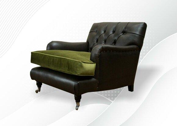Chesterfield Design Sessel Couch Polster Luxus Textil Couchen 1 Sitzer