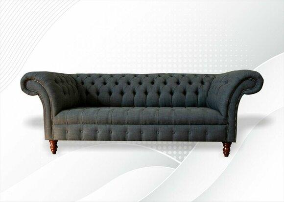 xxl big Chesterfield 3 Sitzer Möbel Sofa Modern Textil Wohnzimmer Graue
