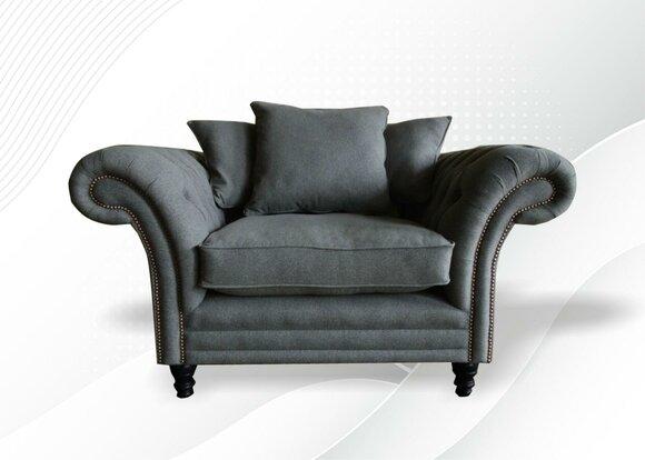 Leder Chesterfield 1 Sitzer Couch Polster Sitz Textil Stoff Couchen Sofas