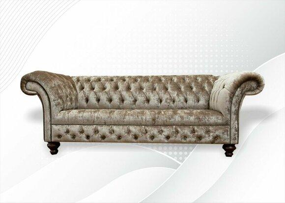 Chesterfield 3Sitzer Sofa Braune Modern Kreative Möbel Textil Wohnzimmer