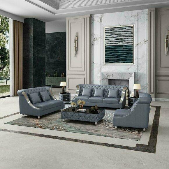 Sofagarnitur 3 2 1 Sitzer Set Design Sofa Polster Couchen Couch Modern