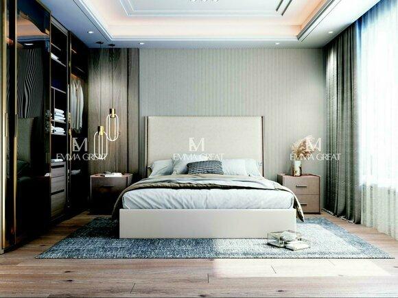 Doppelbett Bett Ehebett Design Luxus Luxur Polsterbett Designbett Leder