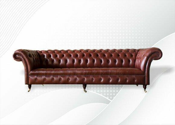Chesterfield 4 Sitzer Leder Couch Design Couchen sofas Sofa big xxl
