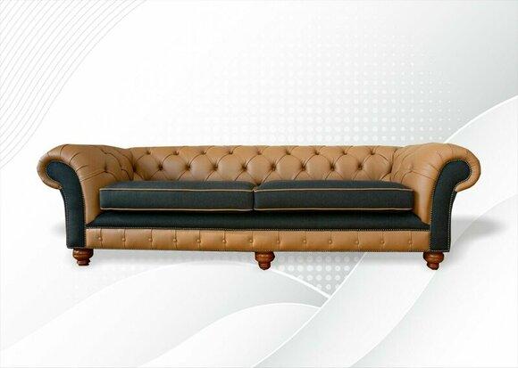 Chesterfield 4 Sitzer Leder Wohnzimmer Design Couchen Sofa Sofas big