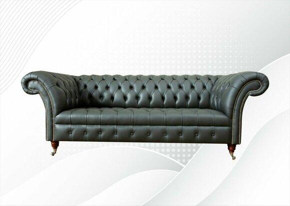 Chesterfield Leder Graue couchen Modern Design Couchen Sofa xxl