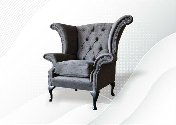 Ohrensessel Sessel Fernseh Design Polster Sofa Couch Chesterfield Textil