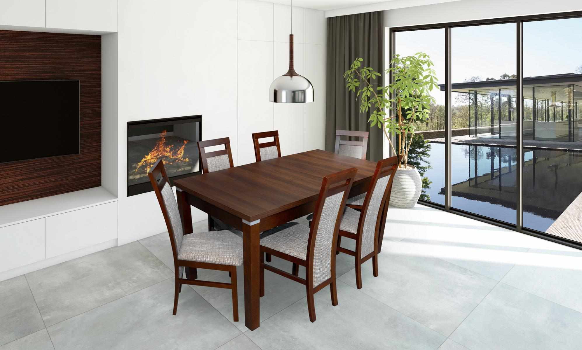 Komplett Set Esstisch + 6 Stühle Esszimmer Set Ess Gruppe Holz Tisch Tische 7tlg