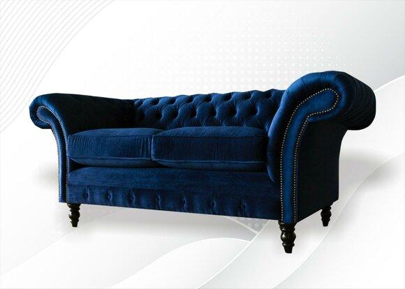 Zweisitzer Couch Polster Sofa 2 Sitz Textil Couchen Stoff Luxus Chesterfield Neu