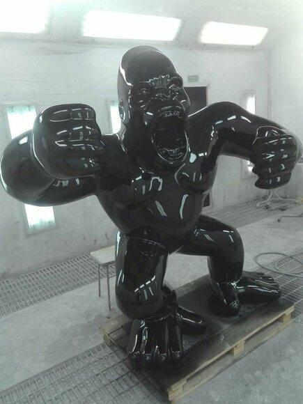 Gartenfigur Gorilla Abstrakte Dekoration Statue Deko Bunt Bemalte Statuen Neu
