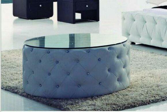 Couch Tisch Kaffee Beistell Design Chesterfield Rund Wohnzimmer Runde