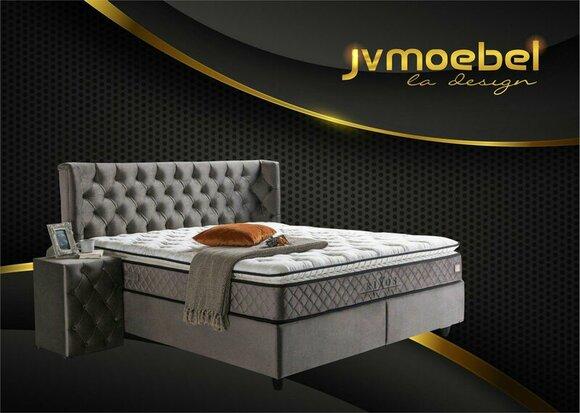 Luxus Schlafzimmer Set 3tlg Textil Bett 2x Nachttisch Moderne Design Betten Neu