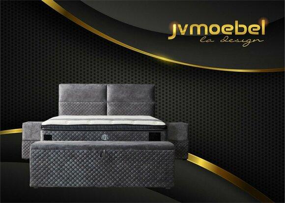 Modernes Designer Luxus Bett mit 2 Nachttischen und Sitzbank Möbel Zimmer 4-teilig
