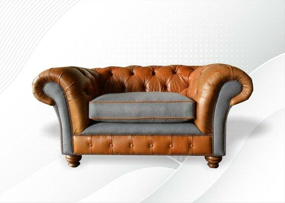 Fernseh Chesterfield Sessel Design Polster Sofa Couch Chesterfield Textil Neu