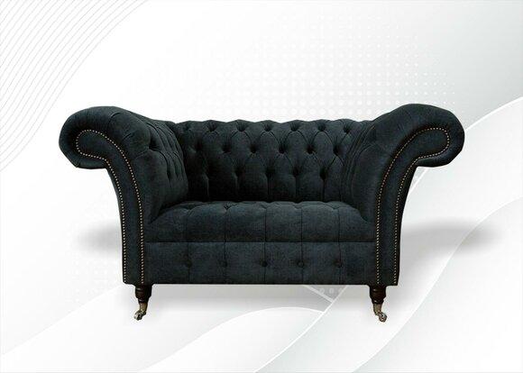 Textil Chesterfield 1 Sitzer Couch Polster Sitz Stoff Leder Couchen Sofas Sofa