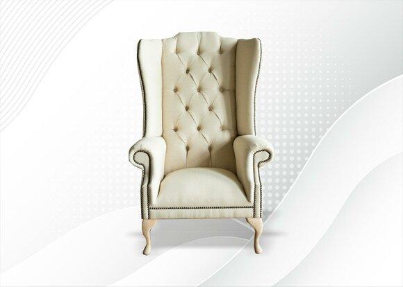 Beige Chesterfield Ohrensessel Polstersofas Klassische Stuhl der Premium