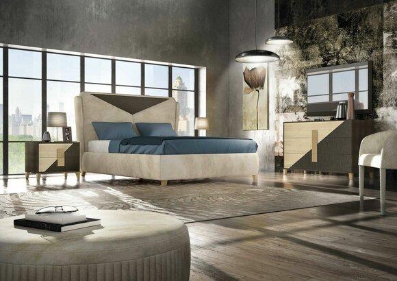 Schlafzimmer 3 tlg. Set Bett 2x Nachttisch Konsole Betten Doppel Hotel