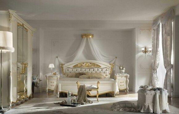 Italienische Schlafzimmer Möbel Luxus Designer Bett Doppel Betten Gold