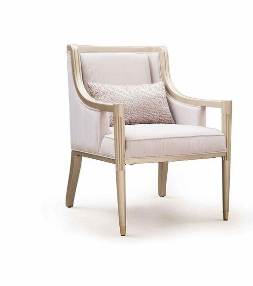 Sessel Club Lounge Designer Lehn Stuhl Polster Sofa 1 Sitzer Holz mit Textil Neu