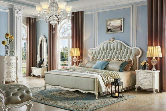 Design Schlafzimmer 5 tlg. Komplett Set Bett Nachttisch Schlafzimmer