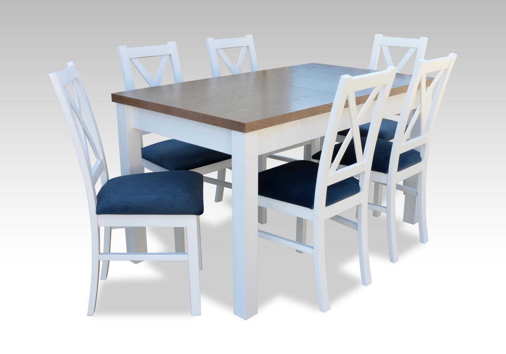 Esstisch Garnitur Tisch 6xStühle Stuhl Esszimmer Garnitur Tisch Holz Textil 7tlg