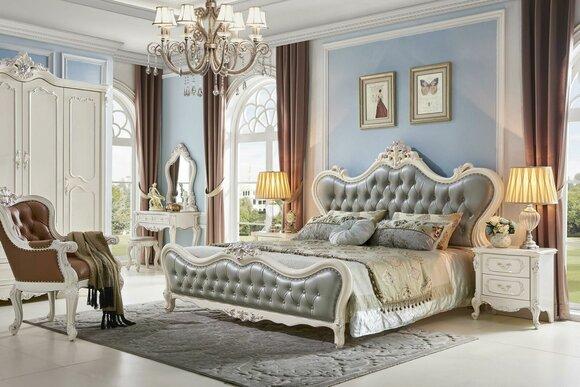 Design Schlafzimmer Bett 6 tlg.Schlafzimmer Set Nachttisch Komplett