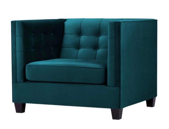 Sessel Chesterfield Textil Stoff Meergrün Kreative Möbel Neu Wohnzimmer