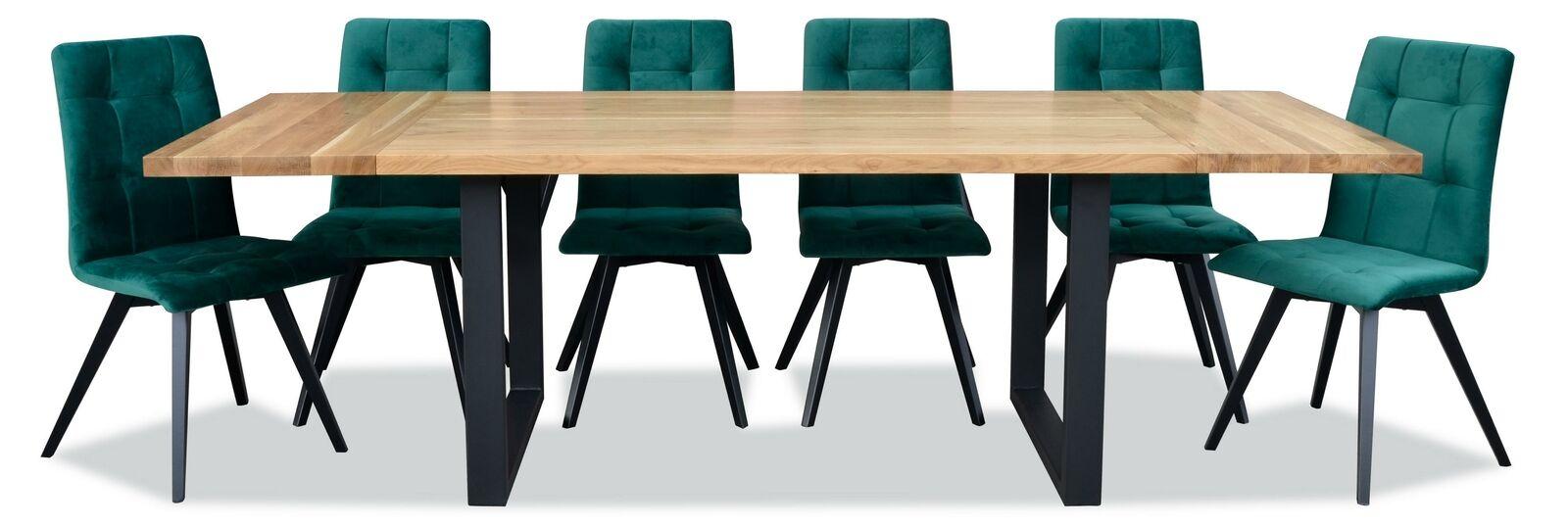 Esszimmer Design Möbel Stuhlgruppe Tisch + 6 Lehn Stühle 7 tlg. Set Garnitur Neu