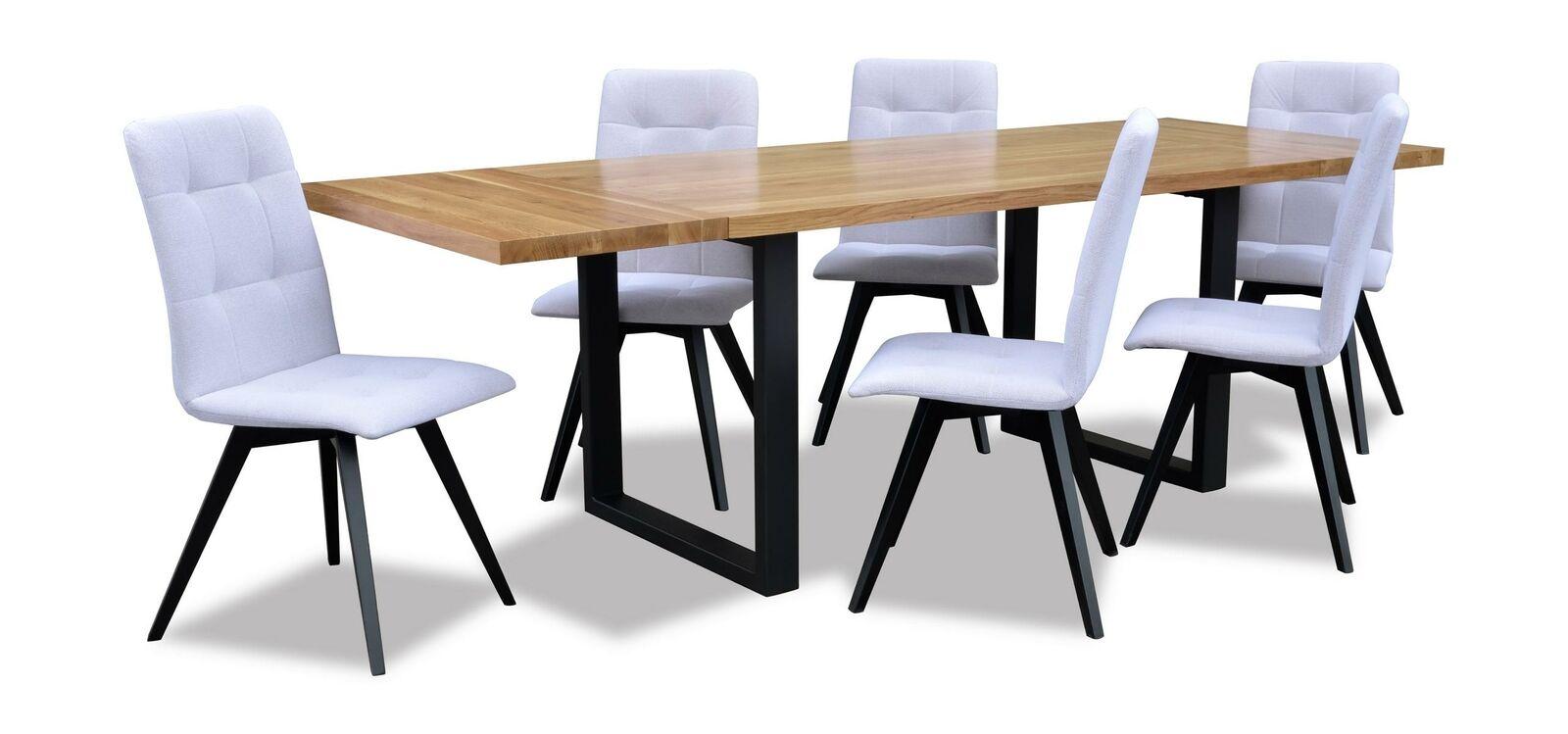 Ess Zimmer Holz Tisch Design Wohn Set Garnitur Set Klassische Möbel 7 tlg. Neu