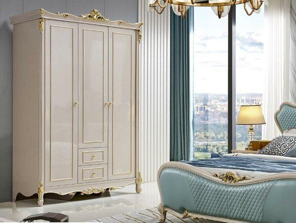 Schlafzimmer Kleiderschrank Holzschrank Klassischer Schrank Barock Antik Rokoko Stil Kleiderschränke Neu