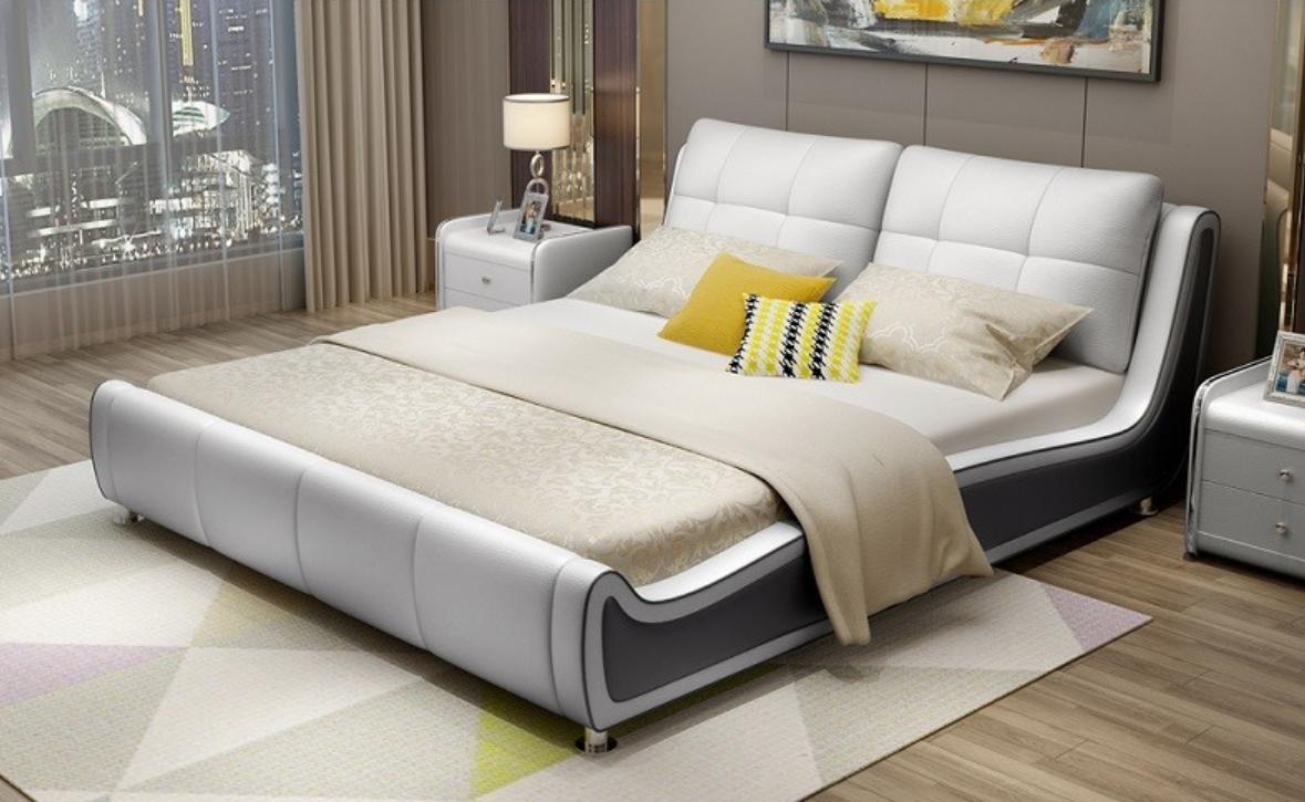 Bett Polster Design Luxus Doppel Hotel Betten Ehe Schlaf Zimmer Leder