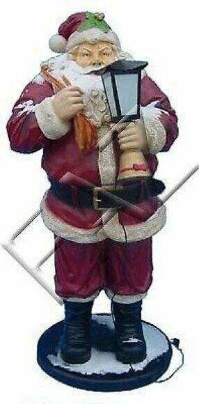 Design Statuen Weihnachtsmann mit Lampe Laden Statue Skulptur Figuren