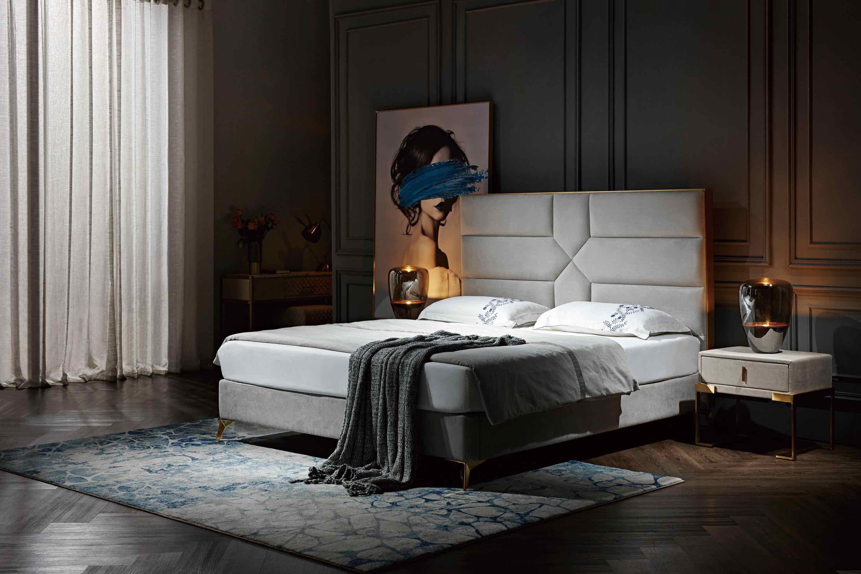 Luxus Design Bett Polster Doppel Hotel Betten Ehe 180x200cm Schlaf