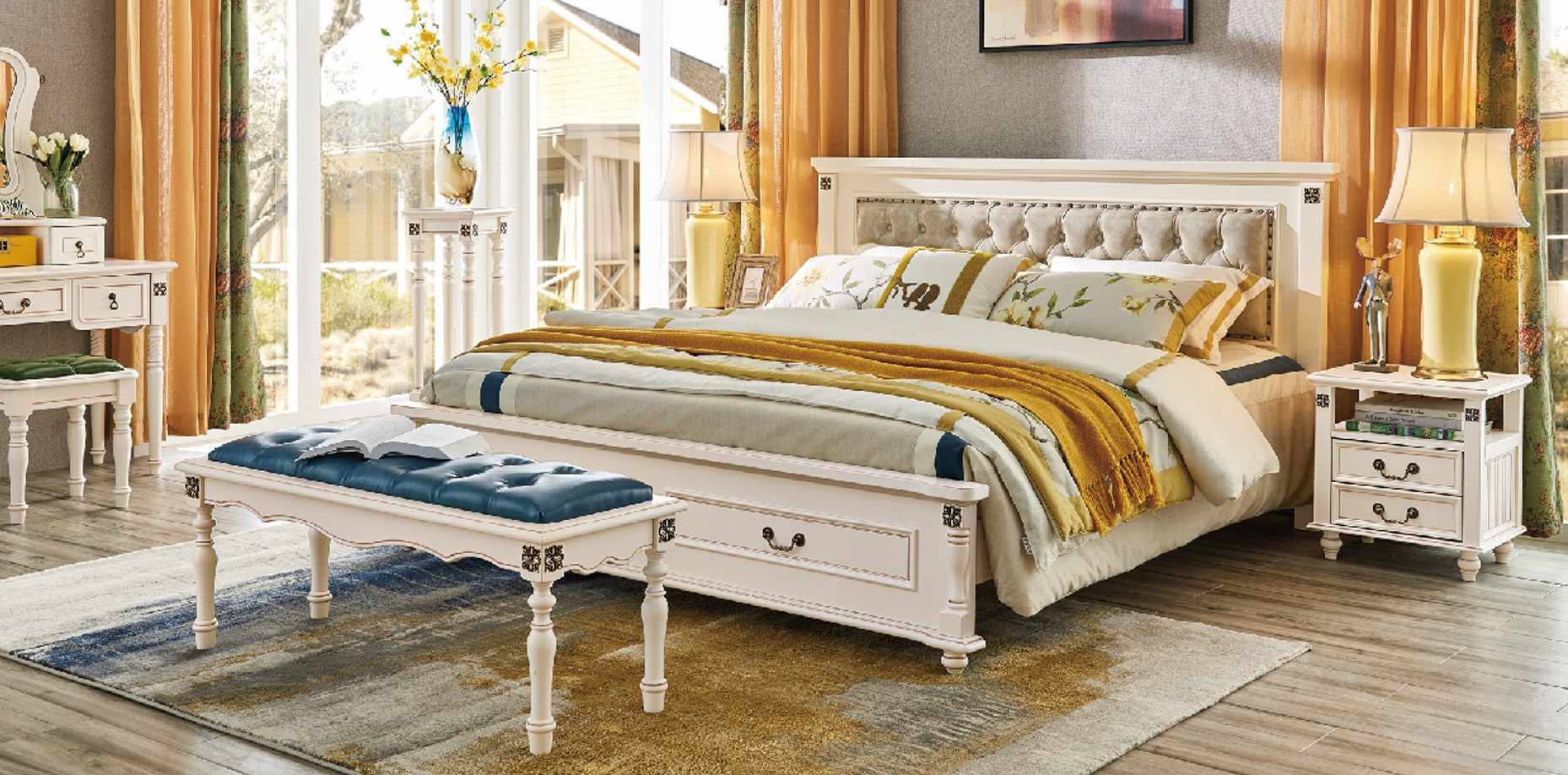 Holzbett Bett Design Luxus Doppel Hotel Betten Schlafzimmer 180x200 cm
