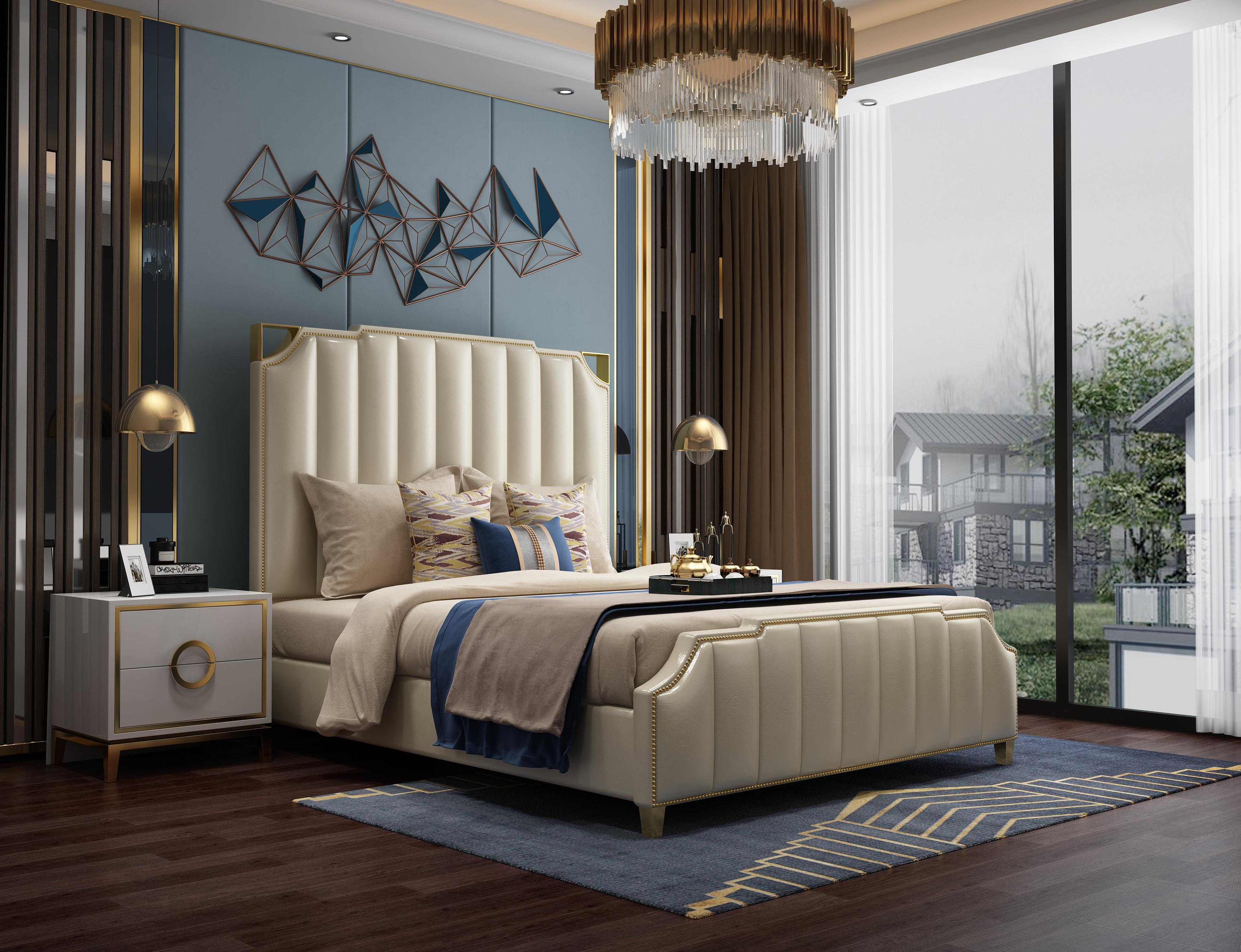 Design Bett Betten 180x200cm Dubai Doppel Hotel Holz Schlafzimmer