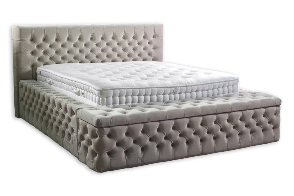 Chesterfield Doppel Hotel Betten Schlaf Zimmer Leder Modern Bett Polster