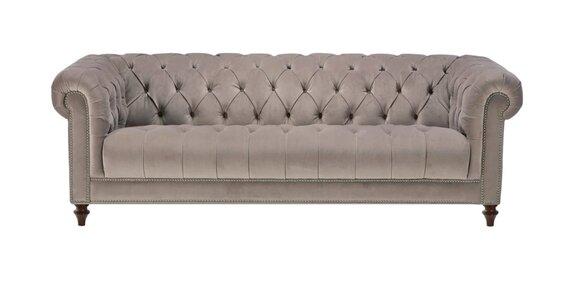 Braun Dreisitzer Stoff Wohnzimmer Design Couchen Polster Sofa Sofas