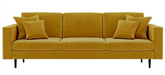 Gelb Stoff Couchen Polster Sofa Wohnzimmer Design Sofas Neu xxl big Viersitzer