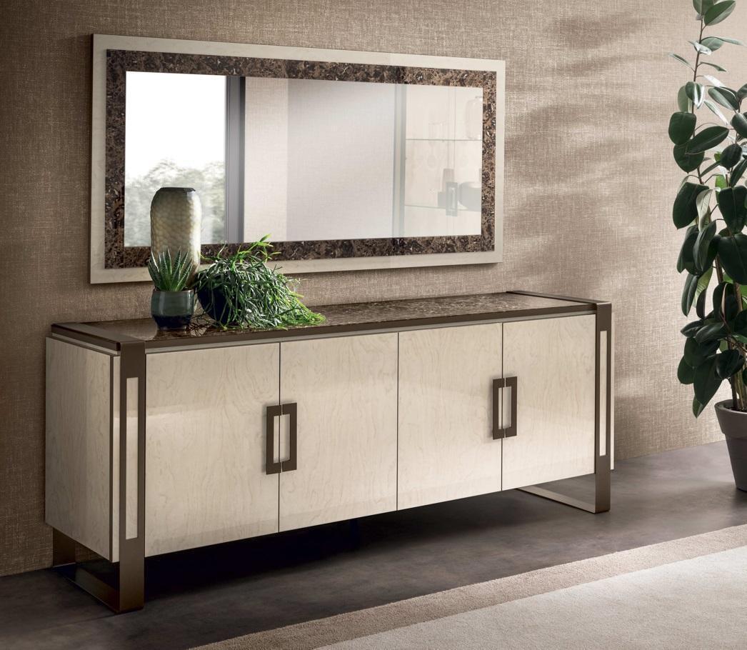 Edle Design Konsole Holz Sideboard Spiegel Anrichte Schrank 2tlg. Konsolentisch