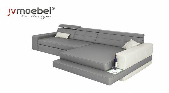 XXL Couch Ecksofa Leder Wohnlandschaft Sofa Design Modern Sofa L-Form