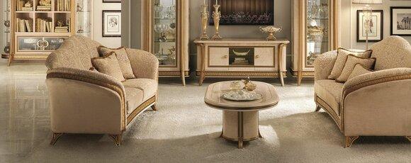 Italienische Möbel Sofa Garnitur Gruppe Klassische Sitz Garnituren 3+3 Sitzer