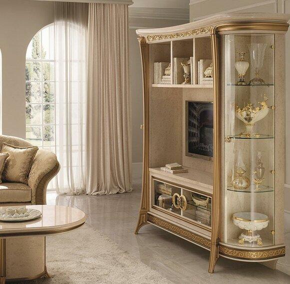 Designer Wohnzimmer TV Anbauwand Medienwand Fernsehwand Fernsehschrank Wohnwand