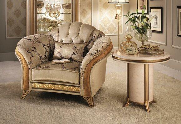 Klassischer Sessel Fernseh Sofa 1 Sitzer Couch Designer Textil Polster Neu