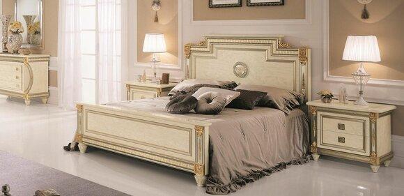 Bett 2x Nachttisch Design Schlafzimmer 3tlg. Klassischer Luxus Betten Set Möbel