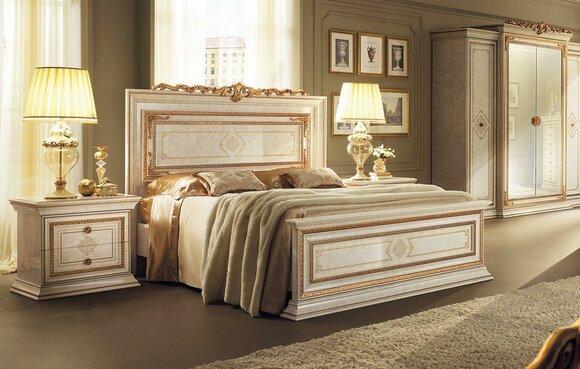 Klassisches Schlafzimmer Set Bett 2x Nachttisch Luxus Betten Möbel 3tlg Holz Neu