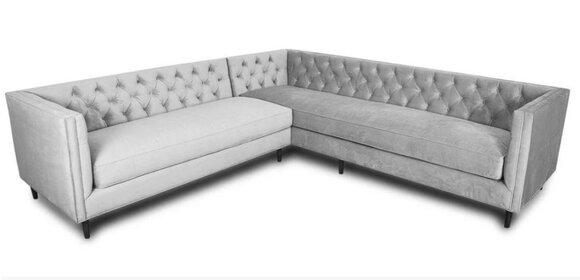 Ecksofa Grau Big Textil Stoff Chesterfield Sofas Kreative Möbel Neu Wohnzimmer