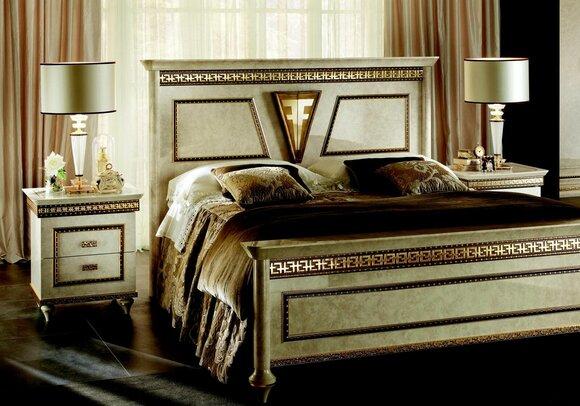 Bett 2x Nachttisch 3 tlg. Schlafzimmer Set Design Möbel Modern Luxus Betten Neu