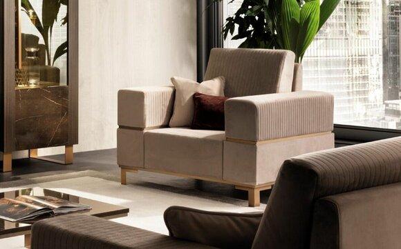 Design Luxus Sessel Chair Sofa 1 Sitzer Fernseh Lounge Chaise Sofa arredoclassic