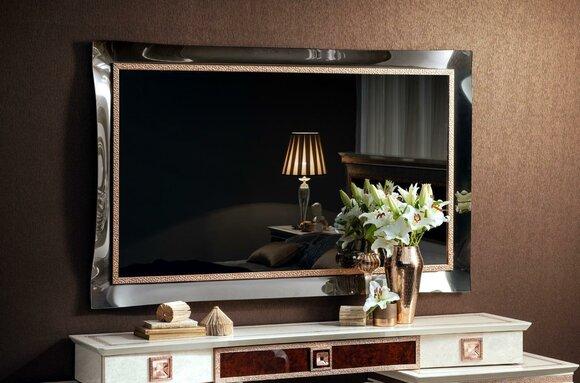 Klassischer Design Spiegel Wohnzimmer Anrichte Dielen Holz Rahmen Barock Rokoko